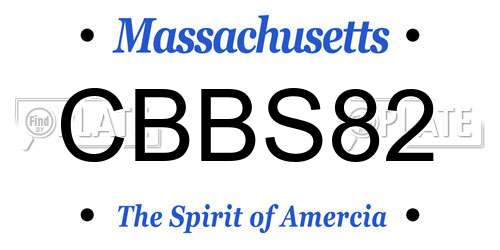 CBBS82 Massachusetts License Plate