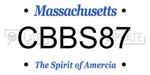 CBBS87 Massachusetts License Plate