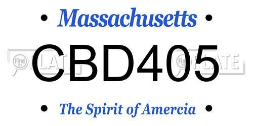 CBD405 Massachusetts License Plate