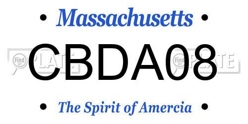CBDA08 Massachusetts License Plate