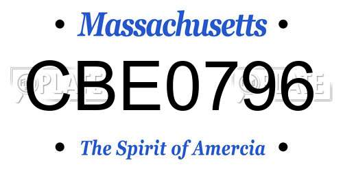 CBE0796 Massachusetts License Plate