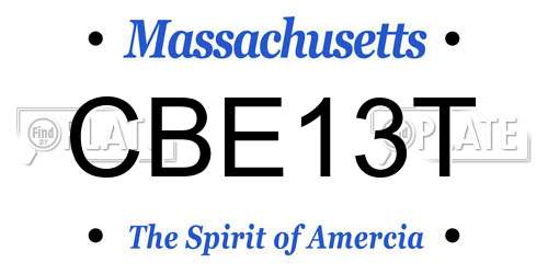 CBE13T Massachusetts License Plate