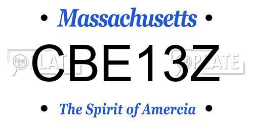 CBE13Z Massachusetts License Plate