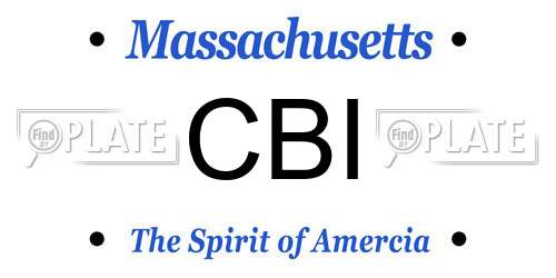 CBI Massachusetts License Plate