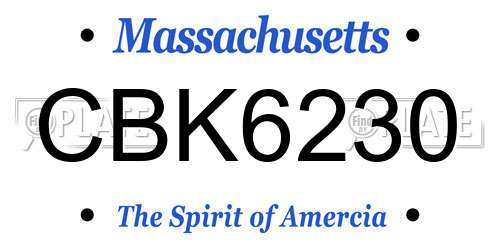 CBK6230 Massachusetts License Plate