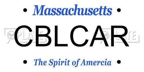 CBLCAR Massachusetts License Plate