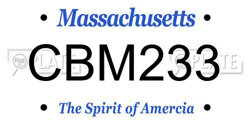 CBM233 Massachusetts License Plate