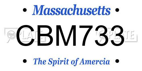 CBM733 Massachusetts License Plate
