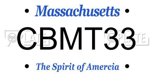 CBMT33 Massachusetts License Plate