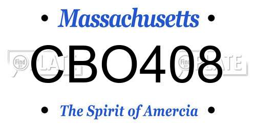 CBO408 Massachusetts License Plate