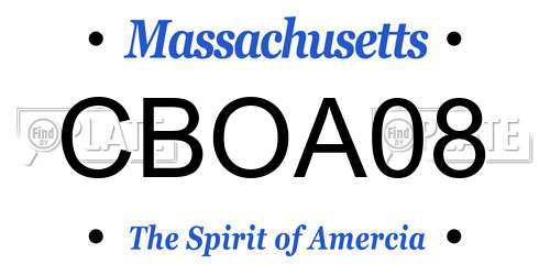 CBOA08 Massachusetts License Plate