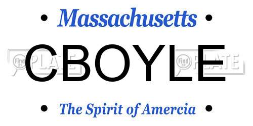 CBOYLE Massachusetts License Plate