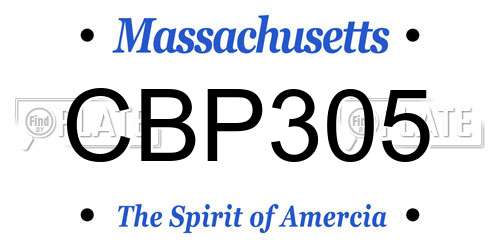 CBP305 Massachusetts License Plate