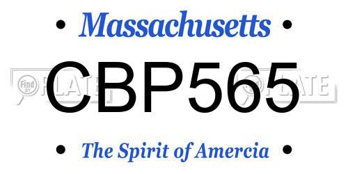 CBP565 Massachusetts License Plate