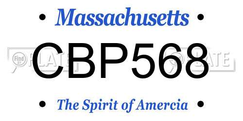 CBP568 Massachusetts License Plate