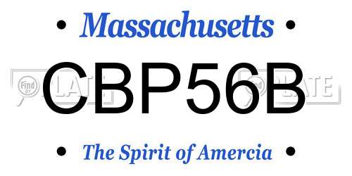 CBP56B Massachusetts License Plate