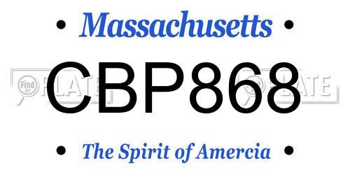 CBP868 Massachusetts License Plate