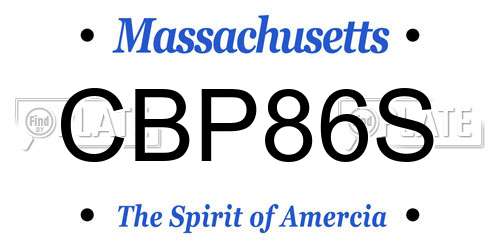 CBP86S Massachusetts License Plate
