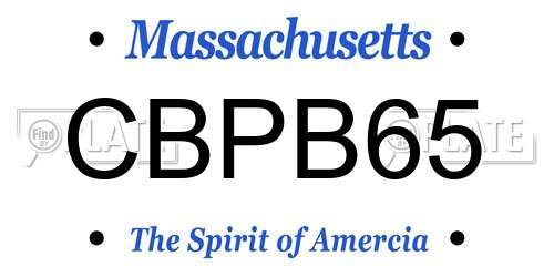 CBPB65 Massachusetts License Plate