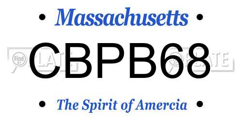CBPB68 Massachusetts License Plate