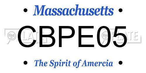 CBPE05 Massachusetts License Plate