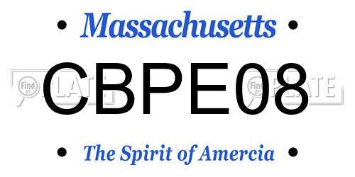 CBPE08 Massachusetts License Plate