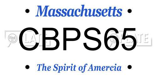 CBPS65 Massachusetts License Plate