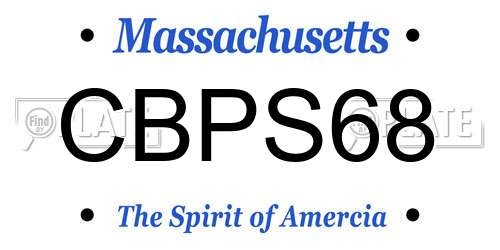 CBPS68 Massachusetts License Plate