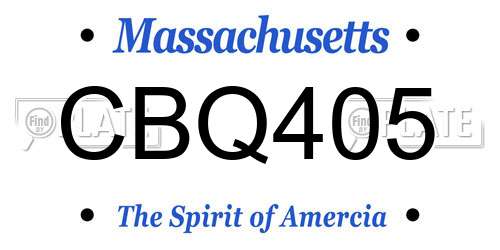 CBQ405 Massachusetts License Plate