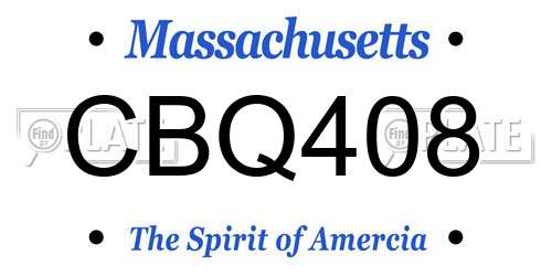 CBQ408 Massachusetts License Plate