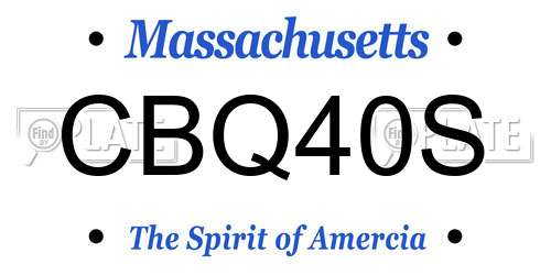 CBQ40S Massachusetts License Plate