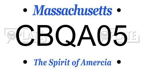 CBQA05 Massachusetts License Plate