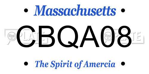 CBQA08 Massachusetts License Plate
