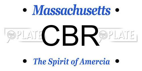 CBR Massachusetts License Plate
