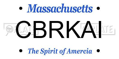 CBRKAI Massachusetts License Plate