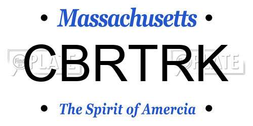 CBRTRK Massachusetts License Plate
