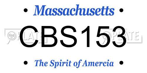 CBS153 Massachusetts License Plate