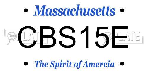 CBS15E Massachusetts License Plate