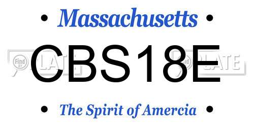 CBS18E Massachusetts License Plate