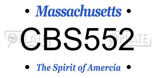 CBS552 Massachusetts License Plate