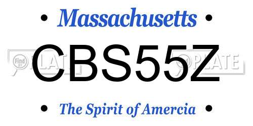 CBS55Z Massachusetts License Plate