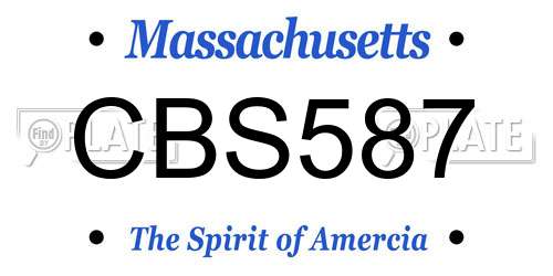 CBS587 Massachusetts License Plate