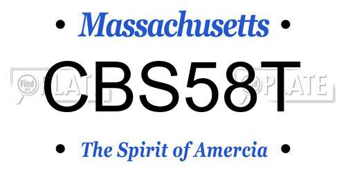 CBS58T Massachusetts License Plate