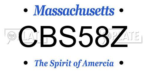 CBS58Z Massachusetts License Plate