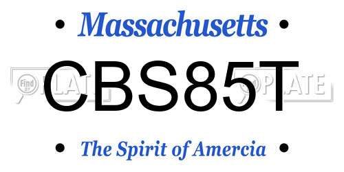 CBS85T Massachusetts License Plate