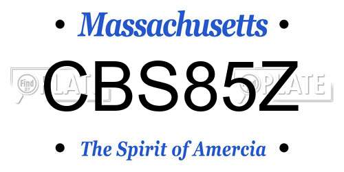 CBS85Z Massachusetts License Plate