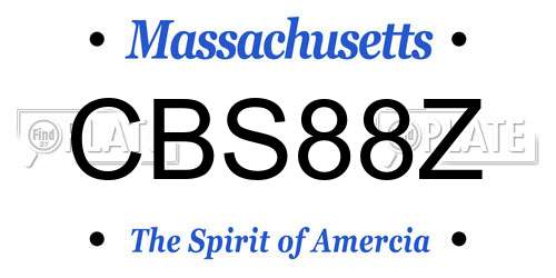 CBS88Z Massachusetts License Plate