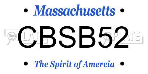 CBSB52 Massachusetts License Plate