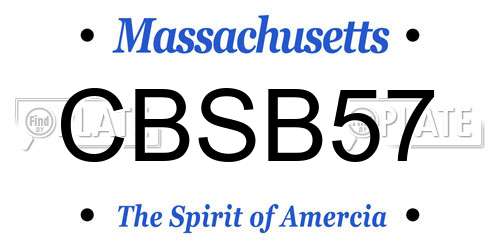 CBSB57 Massachusetts License Plate
