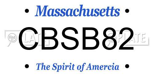 CBSB82 Massachusetts License Plate